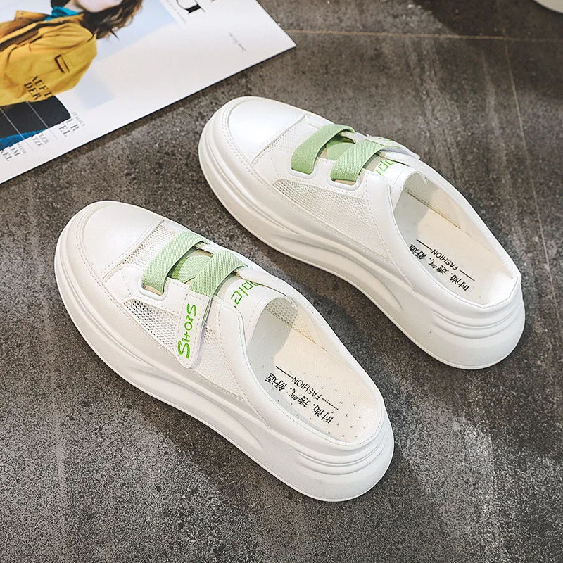 Casual White Women's Shoes 2021 New Summer Thick-soled Outer Wear Without Heel Heightening Fashion Sandals And Half Slippers
Casual White Women's Shoes 2021 New Summer Thick-soled Outer Wear Without Heel Heightening Fashion Sandals And Half Slippers