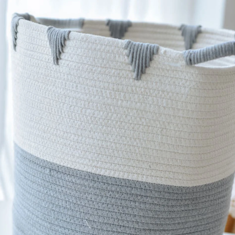 Woven Storage Basket Cotton Rope Toy Laundry Storage Basket Storage Bins for Toys Towels Blankets Nursery Kids Room 
Woven Storage Basket Cotton Rope Toy Laundry Storage Basket Storage Bins for Toys Towels Blankets Nursery Kids Room