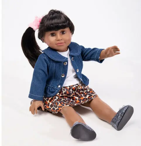 18'' Dress on Jeans Black Girl Reborn Baby Doll Vinyl Lovely Long Straight Hair Dolls for Girls Toys for Children
18'' Dress on Jeans Black Girl Reborn Baby Doll Vinyl Lovely Long Straight Hair Dolls for Girls Toys for Children