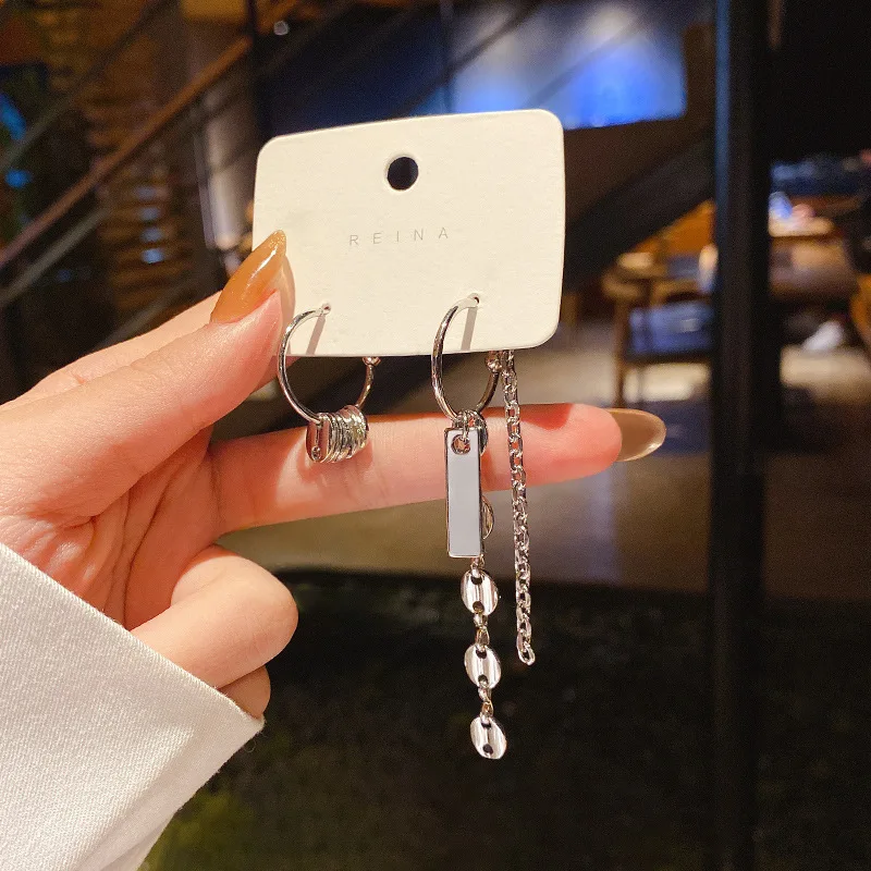 2021 New Hip Hop Asymmetric Chain Earrings Women Female Trend Simple Cold Earrings Fashion Jewelry Tassel Long Earrings Design
2021 New Hip Hop Asymmetric Chain Earrings Women Female Trend Simple Cold Earrings Fashion Jewelry Tassel Long Earrings Design