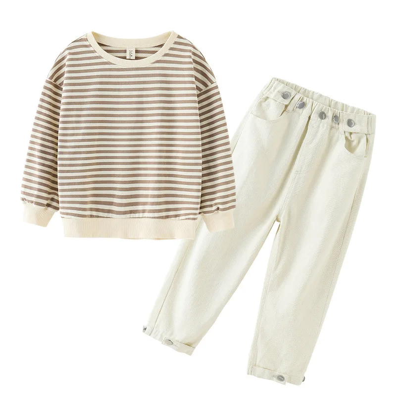 Children Casual Clothes Set 2020 Autumn New Teen Girls Stripe Shirt and Jeans Set Fashion Kids Girls Cotton Two-Piece Set, #1021
Children Casual Clothes Set 2020 Autumn New Teen Girls Stripe Shirt and Jeans Set Fashion Kids Girls Cotton Two-Piece Set, #1021