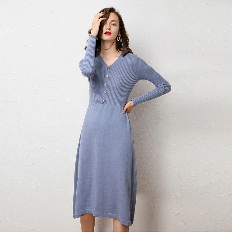 SZDYQH Women Autumn Winter Cashmere Sweater Knitted Dresses Women Fashion V-neck Long Sweater Dress Ladies Warm Sweater Dress
SZDYQH Women Autumn Winter Cashmere Sweater Knitted Dresses Women Fashion V-neck Long Sweater Dress Ladies Warm Sweater Dress