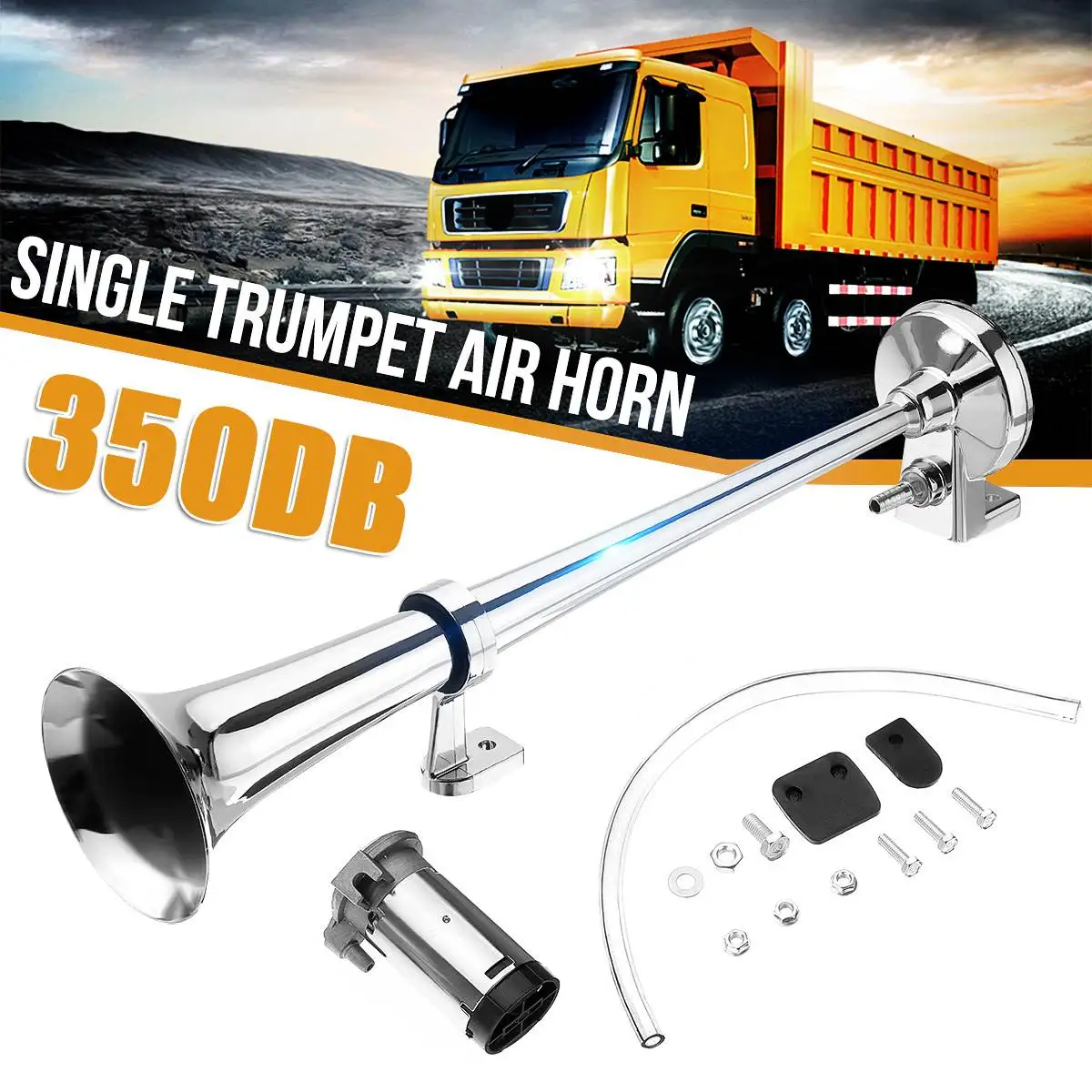 350DB Car Horn Super Loud 12V Single Trumpet Air Horn Compressor for Car Truck Boat Train Horn Hooter For Auto Sound Signal
350DB Car Horn Super Loud 12V Single Trumpet Air Horn Compressor for Car Truck Boat Train Horn Hooter For Auto Sound Signal
