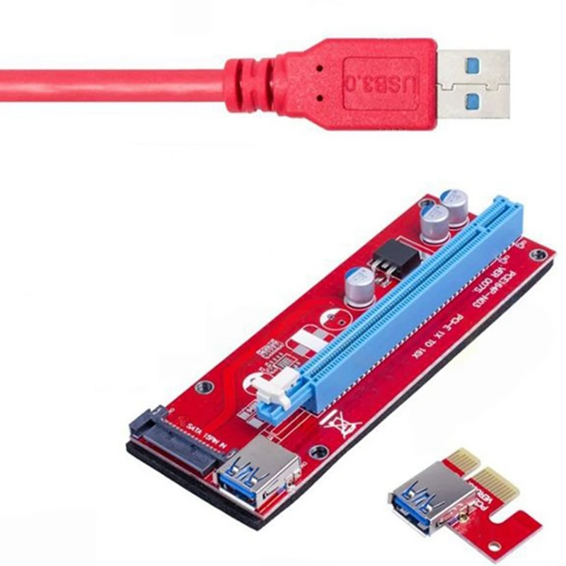 12Pcs VER007S PCI-E Riser Card 007S PCIE 1X to 16X Extender 15Pin SATA Power 60CM USB 3.0 Cable for BTC LTC Mining Miner 
12Pcs VER007S PCI-E Riser Card 007S PCIE 1X to 16X Extender 15Pin SATA Power 60CM USB 3.0 Cable for BTC LTC Mining Miner
