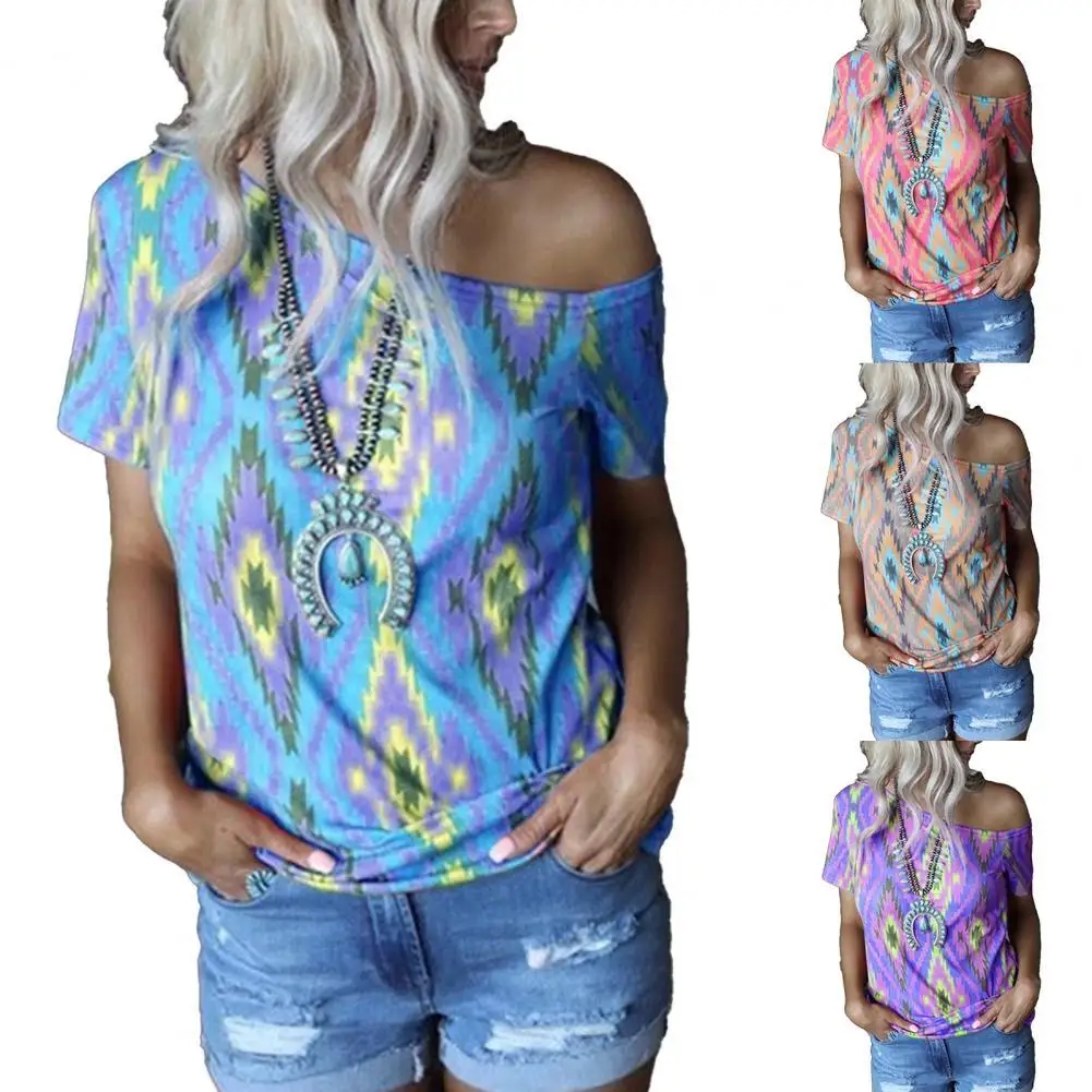 Women's Tshirt Print Short Sleeve Slant Collar Off Shoulder T-shirt Blouse Streetwear Shirts Loose Summer Tops Tee Women Clothes
Women's Tshirt Print Short Sleeve Slant Collar Off Shoulder T-shirt Blouse Streetwear Shirts Loose Summer Tops Tee Women Clothes