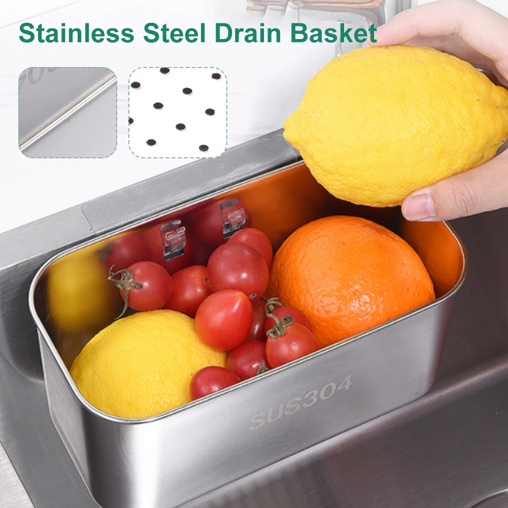 Sink Strainer Basket, 304 Stainless Steel Multifunctional, Rectangle Sink Basket for Kitchen Bathroom Support Corner FilterShelf
Sink Strainer Basket, 304 Stainless Steel Multifunctional, Rectangle Sink Basket for Kitchen Bathroom Support Corner FilterShelf