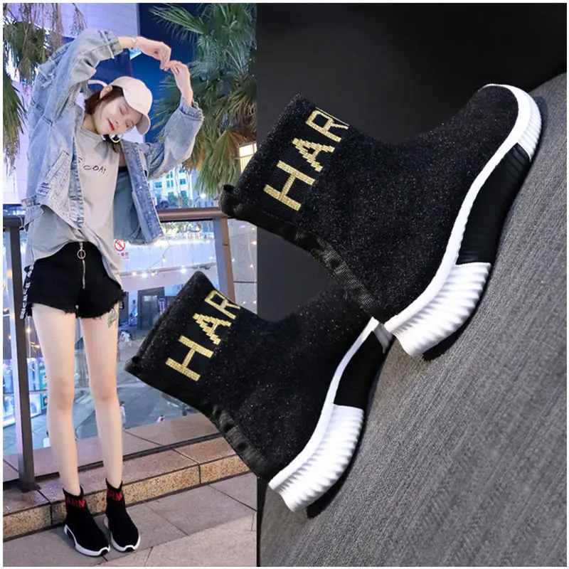 Socks and women's shoes Korean version of high-elastic fly woven lightweight non-slip bottom fashion Joker single casual shoes
Socks and women's shoes Korean version of high-elastic fly woven lightweight non-slip bottom fashion Joker single casual shoes