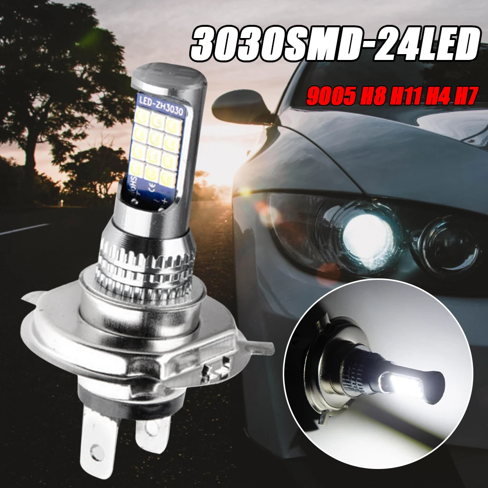 24LED Car H4 Bulb Auto LED Flash Fog Light 3030 SMD 12V 1200LM Headlight Bulb 6000K White Car Light Accessories
24LED Car H4 Bulb Auto LED Flash Fog Light 3030 SMD 12V 1200LM Headlight Bulb 6000K White Car Light Accessories