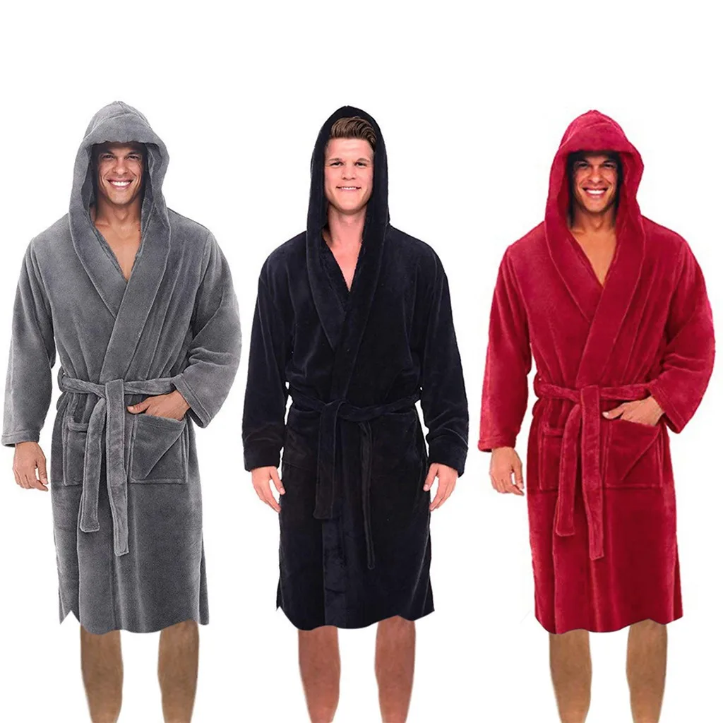 Men Casual Bathrobe 2021 Autumn Winter Solid Hooded Bathrobe Towel Soft Gown Midi Robe Nightgown Male Loose Home Wear
Men Casual Bathrobe 2021 Autumn Winter Solid Hooded Bathrobe Towel Soft Gown Midi Robe Nightgown Male Loose Home Wear