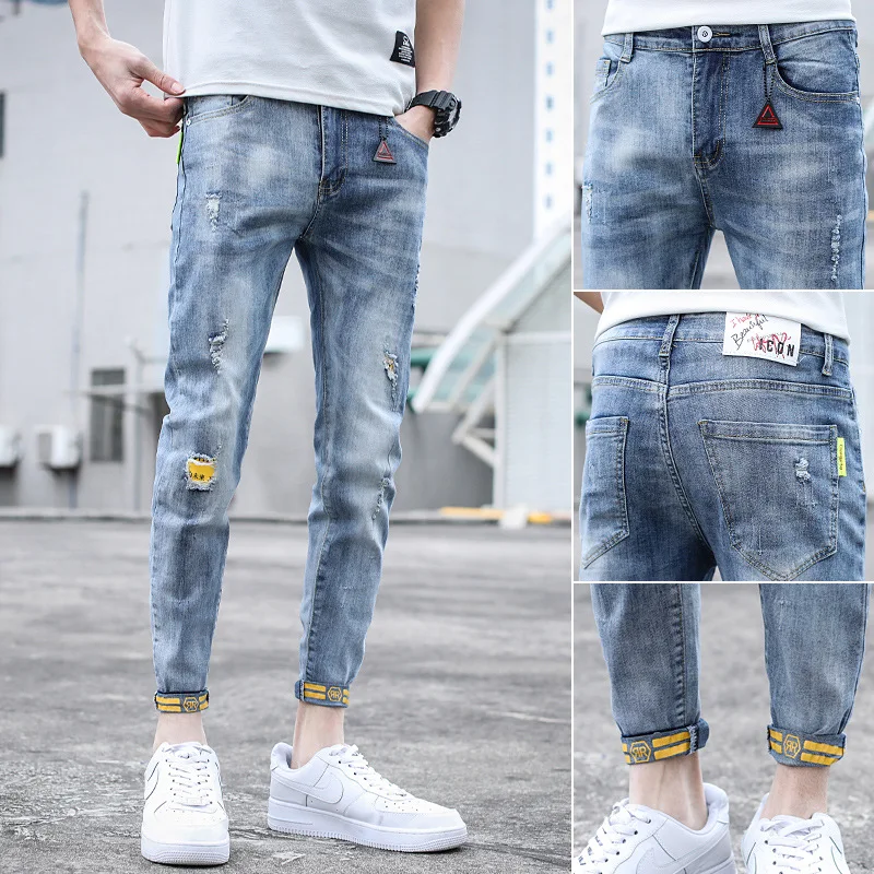 Hongxing Erke jeans men's autumn 2021 new nine point summer thin slim fit small feet spring and autumn light hole long pants
Hongxing Erke jeans men's autumn 2021 new nine point summer thin slim fit small feet spring and autumn light hole long pants