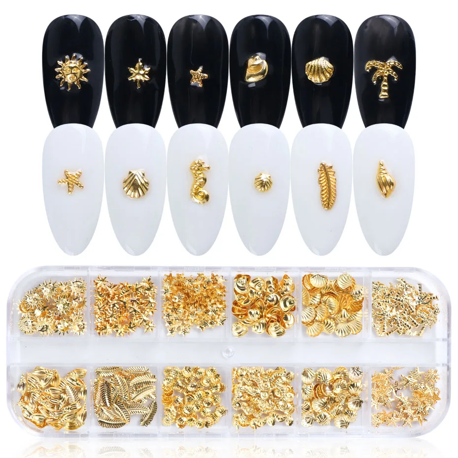 Gold Nail Art Alloy Studs Seaside 3D Decorations Sea Shell Star Feathers Charm Metal Frame Rivets Nail Sequin Accessories BE25-2
Gold Nail Art Alloy Studs Seaside 3D Decorations Sea Shell Star Feathers Charm Metal Frame Rivets Nail Sequin Accessories BE25-2