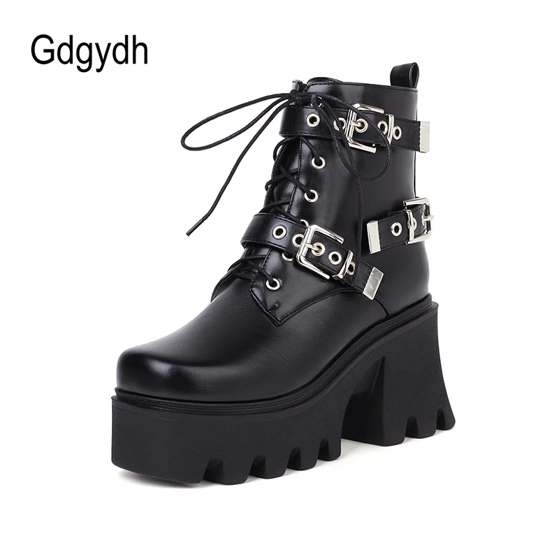 Gdgydh Top Quality Rubber Sole Female Boots With Buckles American Style Platfom Thick Sole Shoes For Autumn Footwear Walking
Gdgydh Top Quality Rubber Sole Female Boots With Buckles American Style Platfom Thick Sole Shoes For Autumn Footwear Walking