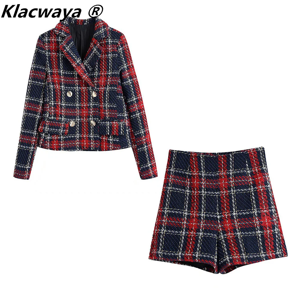 Klacwaya 2021 Women's Suit Plaid Textured Tweed Set Checkered Suits With Shorts Female Blazer Two Piece Set Women Office Suit
Klacwaya 2021 Women's Suit Plaid Textured Tweed Set Checkered Suits With Shorts Female Blazer Two Piece Set Women Office Suit