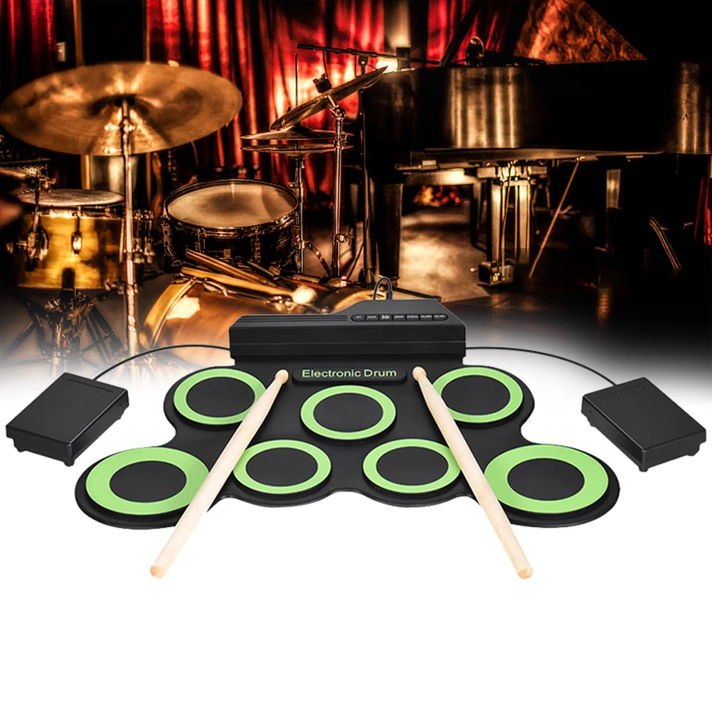 Portable Electronic Drum Set Electronic Digital USB 7 Pads Roll Up Set Silicone Electric Drum Kit With Drumsticks Foot Pedals
Portable Electronic Drum Set Electronic Digital USB 7 Pads Roll Up Set Silicone Electric Drum Kit With Drumsticks Foot Pedals