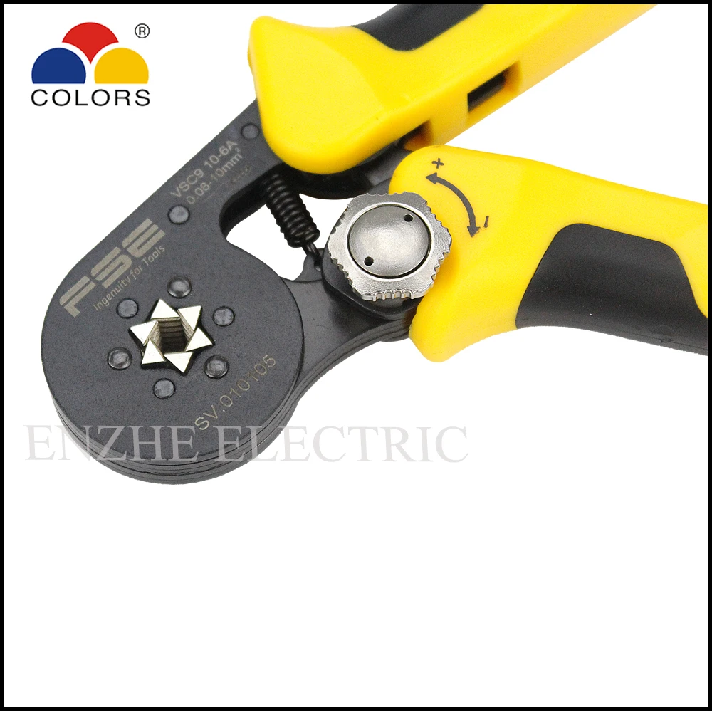 VSC9 10-6A mini-type self-adjustable crimping plier fasen tool 26-7AWG 0.08-10mm2 insulated and non-insulated ferrules
VSC9 10-6A mini-type self-adjustable crimping plier fasen tool 26-7AWG 0.08-10mm2 insulated and non-insulated ferrules