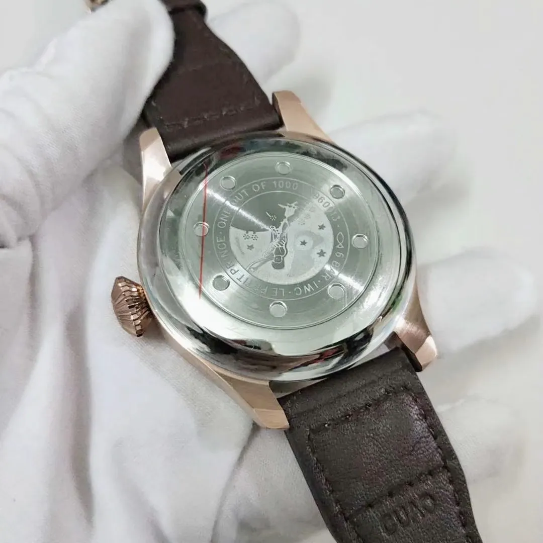Classic New Men Automatic Mechanical Big Pilot Le Petit Prince 7 Day Power Reserve Brown Cow Leather Rose Gold Black Watch
Classic New Men Automatic Mechanical Big Pilot Le Petit Prince 7 Day Power Reserve Brown Cow Leather Rose Gold Black Watch