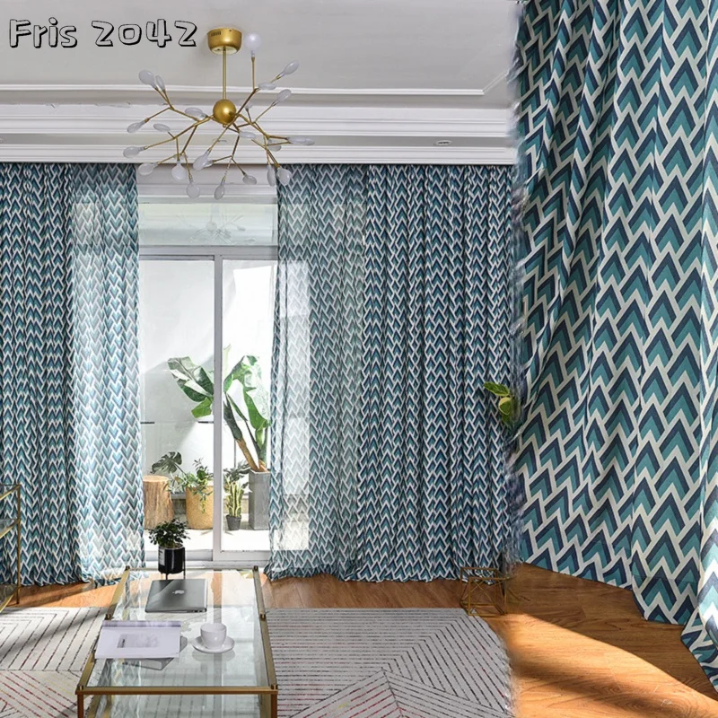 Modern Minimalist Curtain Polyester Cotton Geometric Printing Finished Custom Shading Curtains for Living Dining Room Bedroom
Modern Minimalist Curtain Polyester Cotton Geometric Printing Finished Custom Shading Curtains for Living Dining Room Bedroom