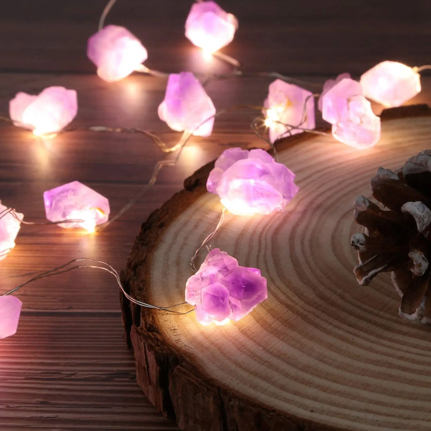 Genuine Amethyst Crystal Decorative Lights Cute Fairy String Lights 10ft 30 Natural Stones with Remote Bedroom Hanging Ornaments
Genuine Amethyst Crystal Decorative Lights Cute Fairy String Lights 10ft 30 Natural Stones with Remote Bedroom Hanging Ornaments