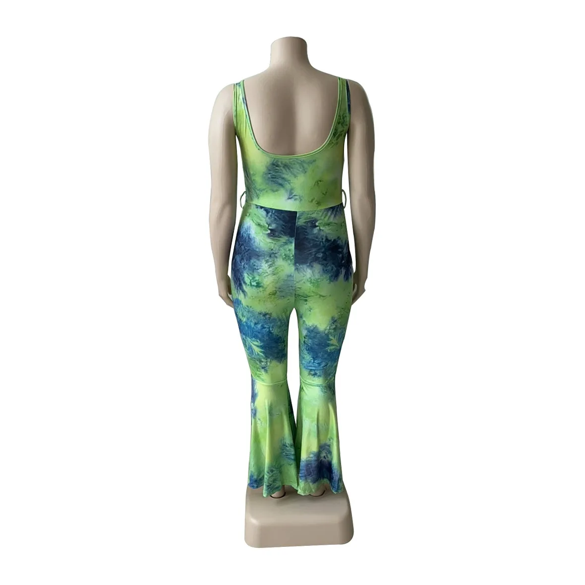 2021 Tie-dye Printing Women Flare Jumspuits Straps Neck Sleeveless Square Neck Elegant Lady Long Rompers with Sash Party Clubwea
2021 Tie-dye Printing Women Flare Jumspuits Straps Neck Sleeveless Square Neck Elegant Lady Long Rompers with Sash Party Clubwea