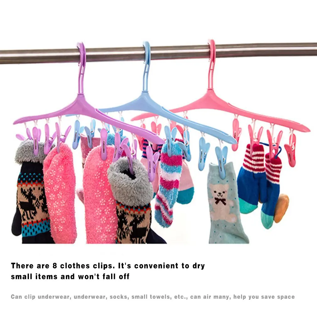 Windproof 8 Clips Multifunctional Space Saving Hanger Cloth Hanger Socks Hanger Hook Folding Dryer Rack
Windproof 8 Clips Multifunctional Space Saving Hanger Cloth Hanger Socks Hanger Hook Folding Dryer Rack