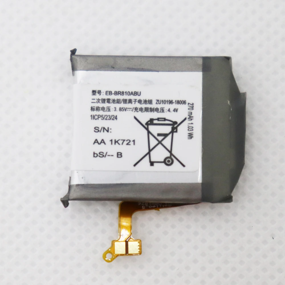 2pcs/lot EB-BR810ABU / EB-BR170ABU 270mAh Battery For Samsung Gear S4 42mm SM-R800 SM-R810 SM-R805 R800 R805 R810
2pcs/lot EB-BR810ABU / EB-BR170ABU 270mAh Battery For Samsung Gear S4 42mm SM-R800 SM-R810 SM-R805 R800 R805 R810