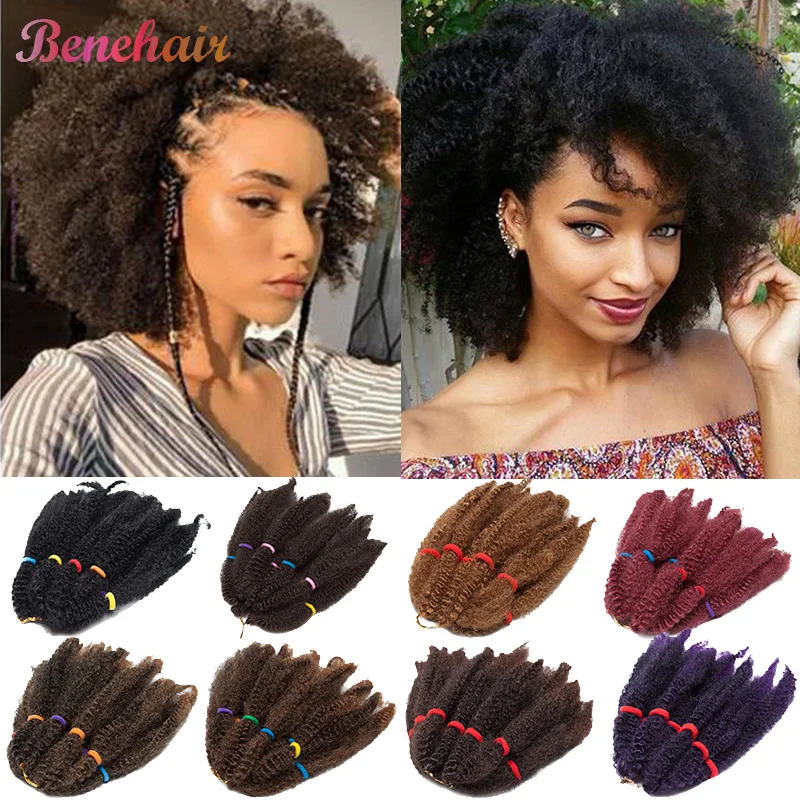 BENIHAIR афро кудрявый марли косичка волос Синтетические косички крючком волосы