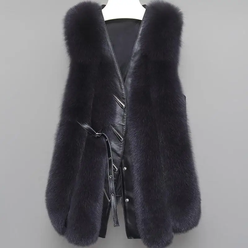 2021 Autumn And Winter New Whole Skin Fox Fur Vest Female Real Wool Sheepskin Vest Slim Coat 
2021 Autumn And Winter New Whole Skin Fox Fur Vest Female Real Wool Sheepskin Vest Slim Coat