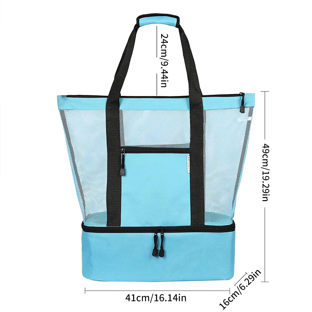 Mesh Beach Bag Insulated Cooler Bag Beach Handbag Fresh-Keeping Bag Multifunctional Picnic Camping For Picnic Hiking Blue
Mesh Beach Bag Insulated Cooler Bag Beach Handbag Fresh-Keeping Bag Multifunctional Picnic Camping For Picnic Hiking Blue