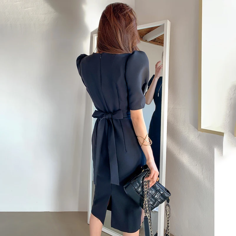 Korean Sheath Dress Office Lady Summer Midi Dress High Waist Vintage Puff Sleeve Plus Size Lace Up Bodycorn Runway Dress C037
Korean Sheath Dress Office Lady Summer Midi Dress High Waist Vintage Puff Sleeve Plus Size Lace Up Bodycorn Runway Dress C037