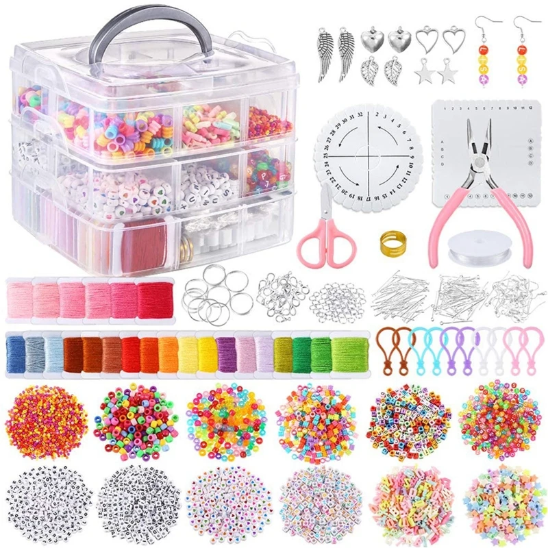 Jewelry Making Supplies Kit with Assorted Beads Charms Findings Wire Cord Pliers
Jewelry Making Supplies Kit with Assorted Beads Charms Findings Wire Cord Pliers