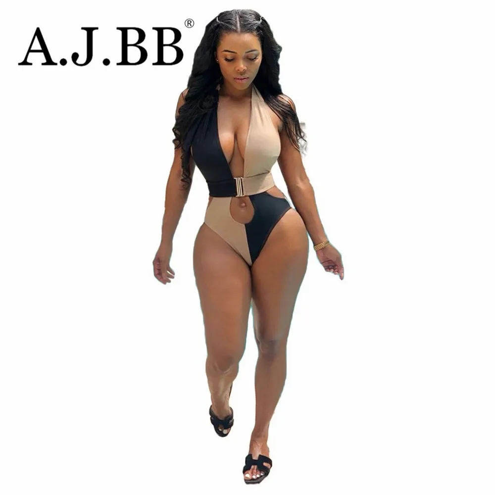 European new sexy splicing slim swimsuit one piece pants fashion V-neck sleeveless women's bra briefs
European new sexy splicing slim swimsuit one piece pants fashion V-neck sleeveless women's bra briefs