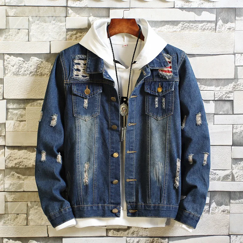 Denim Jacket Men Coat Dark Blue Casual Denim Jacket Cotton Turn-down Collar Long Sleeve Denim Bomber Jackets for Man
Denim Jacket Men Coat Dark Blue Casual Denim Jacket Cotton Turn-down Collar Long Sleeve Denim Bomber Jackets for Man