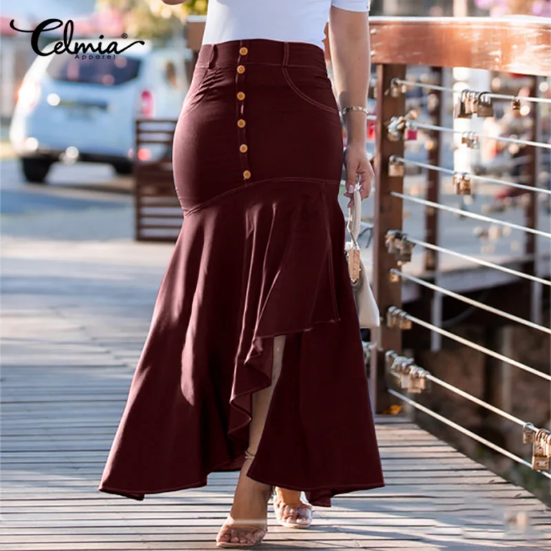 Celmia Fashion Ruffles Hem Fishtail Skirts Women's Sexy Bodycon High Waist Maxi Skirt Elegant Pockets Jupes Asymmetric Faldas
Celmia Fashion Ruffles Hem Fishtail Skirts Women's Sexy Bodycon High Waist Maxi Skirt Elegant Pockets Jupes Asymmetric Faldas