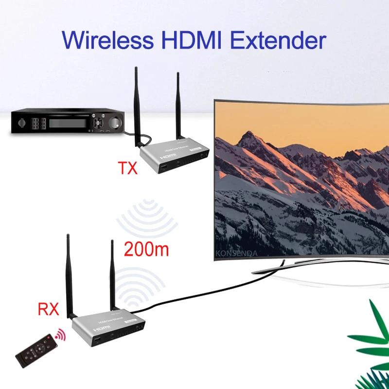 1080P 200m Wireless HDMI Extender USB KVM Transmitter Receiver Video Converter Screen Mirror for PS4 DVD Laptop PC To TV Monitor
1080P 200m Wireless HDMI Extender USB KVM Transmitter Receiver Video Converter Screen Mirror for PS4 DVD Laptop PC To TV Monitor