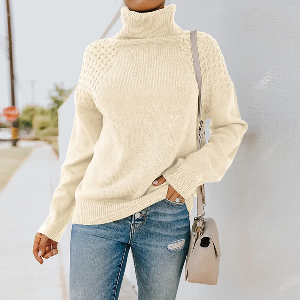 2021 Women's Turtleneck Knit Sweater Solid Bottoming Shirt Long Sleeve Pullover Woman Clothes Female Winter White Knitting Tops
2021 Women's Turtleneck Knit Sweater Solid Bottoming Shirt Long Sleeve Pullover Woman Clothes Female Winter White Knitting Tops