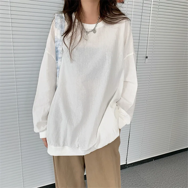 Hot Autumn Sweatshirt For Women Loose Solid White Lazy Style Pullovers Cute Fashion Students Sweet All-Match Female Tops
Hot Autumn Sweatshirt For Women Loose Solid White Lazy Style Pullovers Cute Fashion Students Sweet All-Match Female Tops