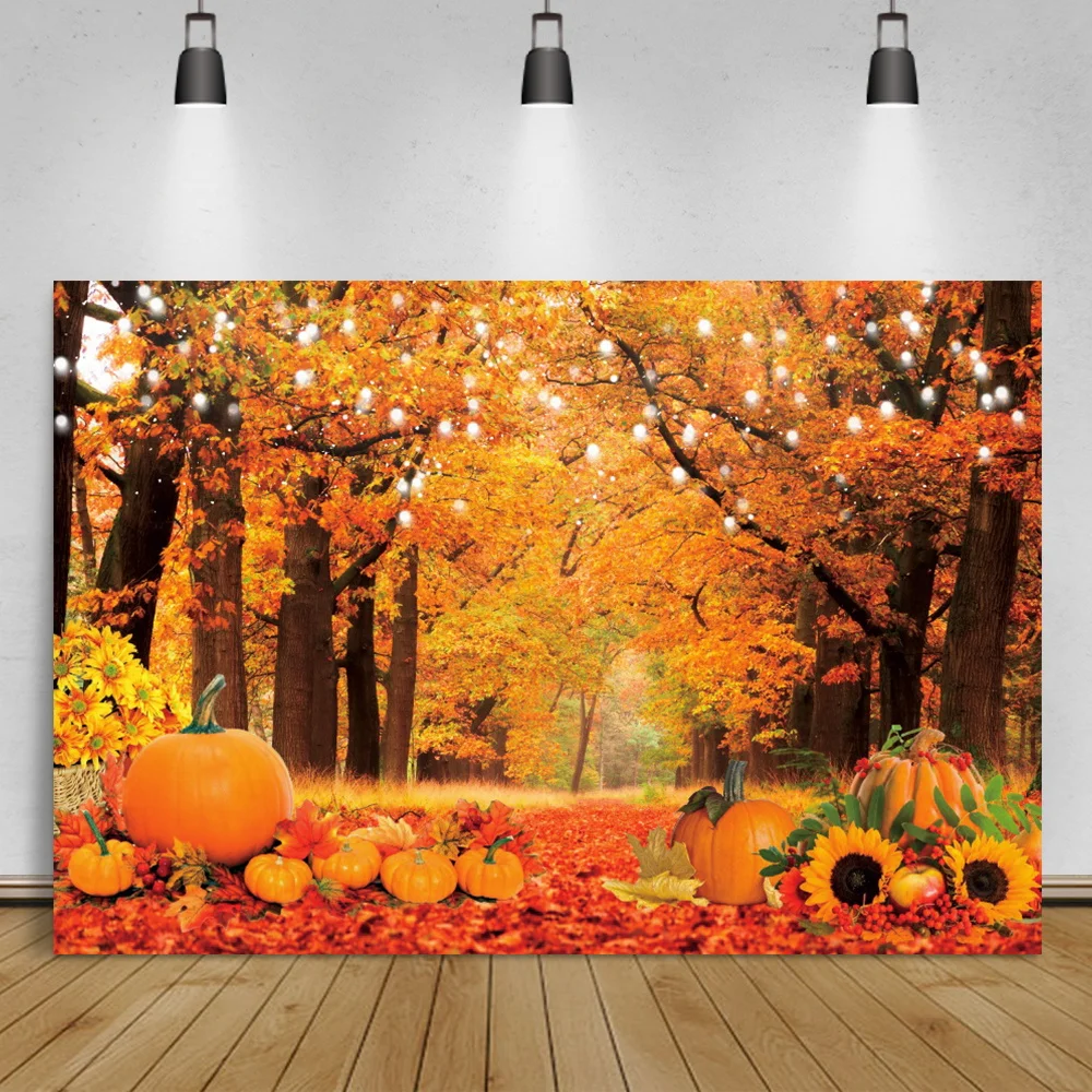 

Осенний фон для фотосъемки с изображением желтых листьев опавшего леса тыквы вечевечерние НКИ детского парка Живописный фон для фотостудии