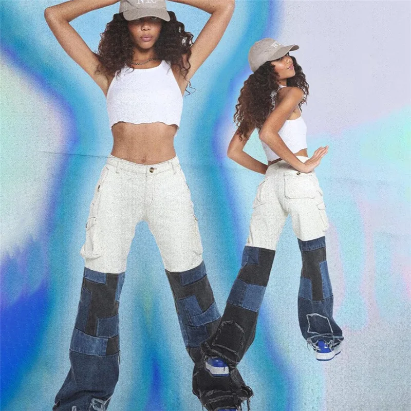 2021 Autumn Women Color Patchwork Jeans Pants Streetwear Long Wide Pants Denim Trousers Ouitfit
2021 Autumn Women Color Patchwork Jeans Pants Streetwear Long Wide Pants Denim Trousers Ouitfit