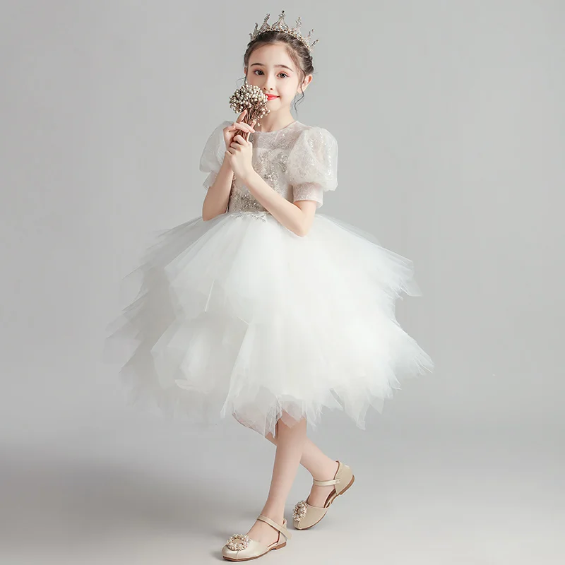 Princess Birthday Dresses For Girls Elegant O-Neck Appliques Sequin Tulle Short Flower Girl Dresses
Princess Birthday Dresses For Girls Elegant O-Neck Appliques Sequin Tulle Short Flower Girl Dresses