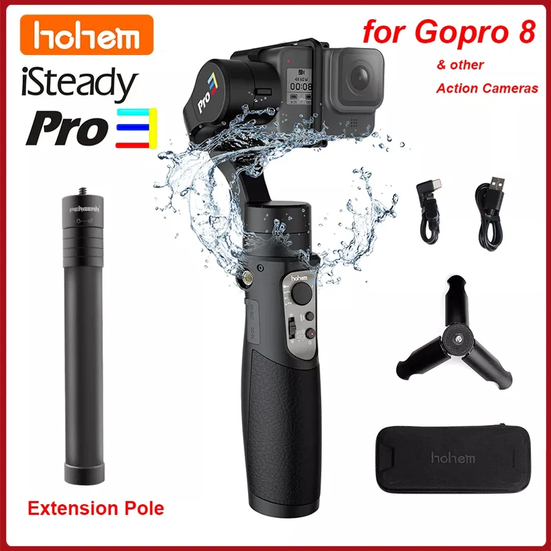 

Hohem iSteady Pro 3 3-axis Handheld Splash Proof Gimbal for DJI Osmo Action Gopro Hero 8/7/6/5/4/3 SJCAM YI Cam Insta360 ONE R