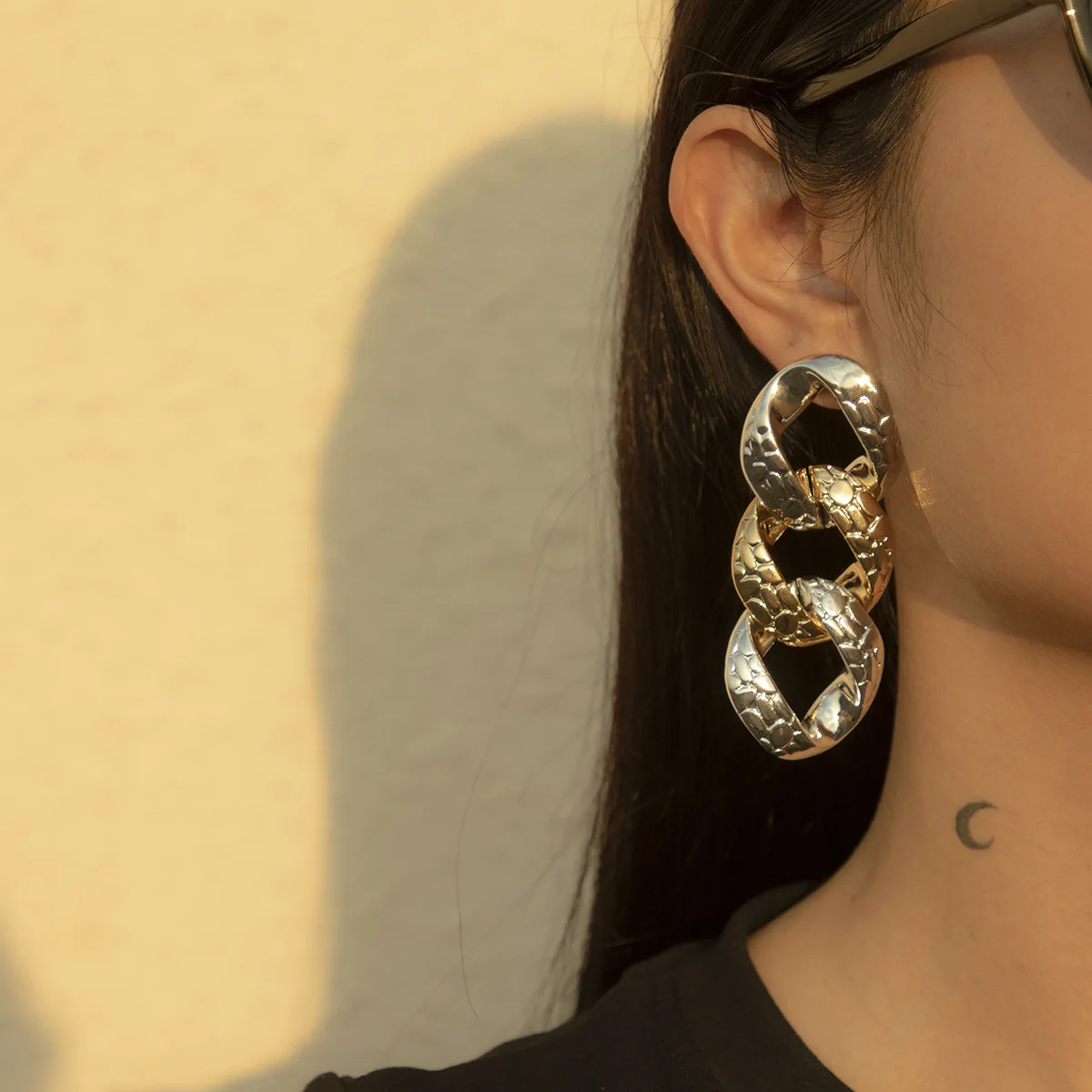 Modern Jewelry Drop Earrings Hot Selling Big Chunk Links Metal Alloy Geometric Hanging Dangle Earrings For Women Gifts
Modern Jewelry Drop Earrings Hot Selling Big Chunk Links Metal Alloy Geometric Hanging Dangle Earrings For Women Gifts