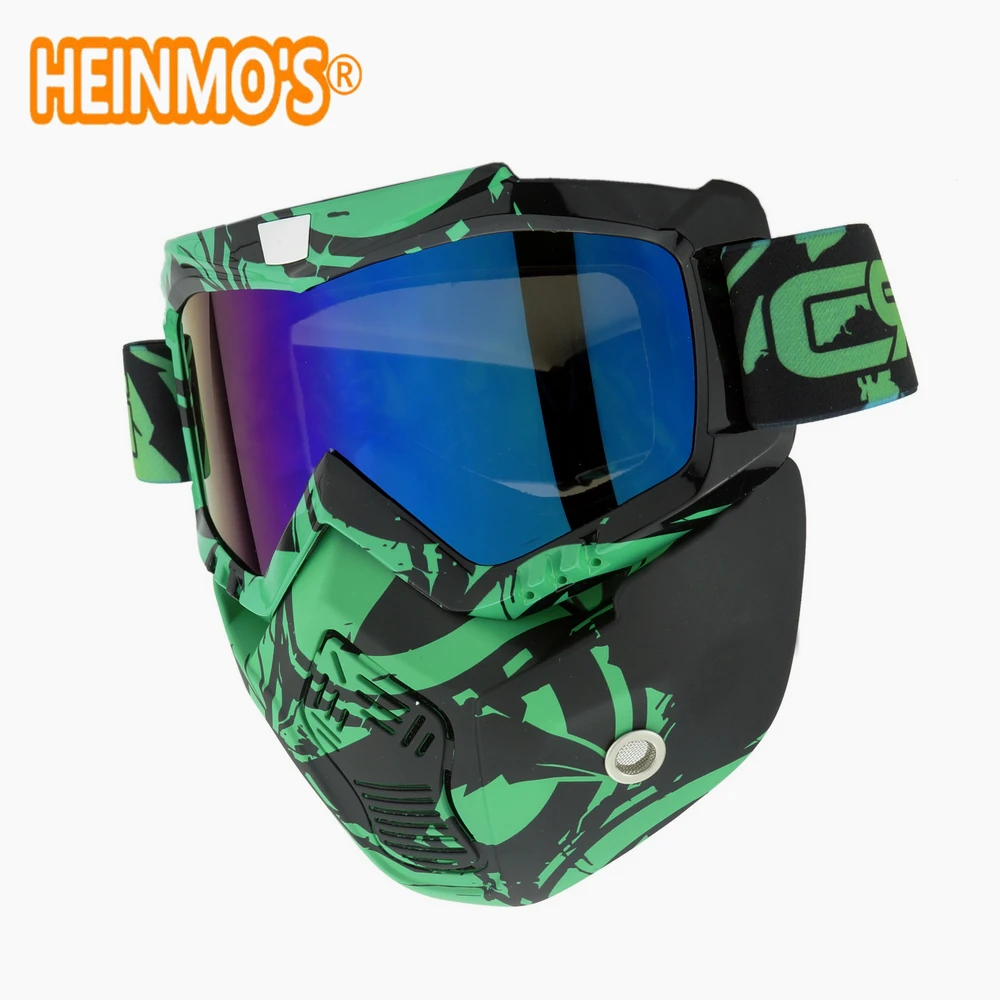 Motorcycle Helmet Mask Detachable Goggles And Mouth Filter for Modular Open Face Motocross Helmet Mask Green
Motorcycle Helmet Mask Detachable Goggles And Mouth Filter for Modular Open Face Motocross Helmet Mask Green