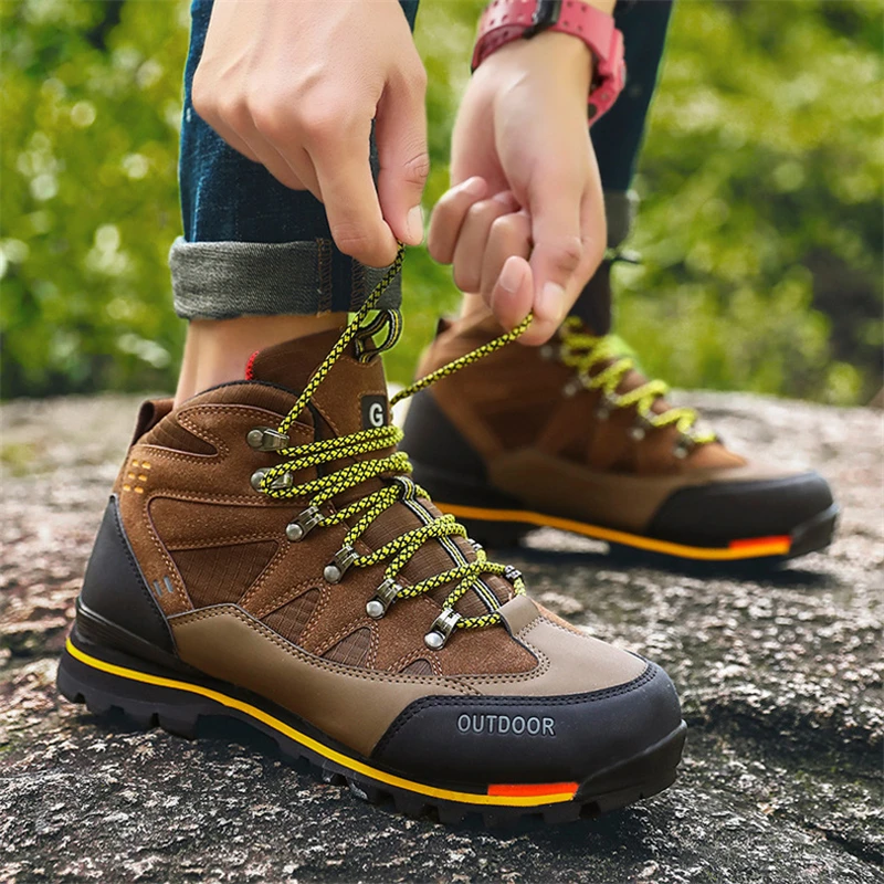 High Top Hiking Boots Men Summer Breathable Trekking Shoes Anti-Skid Outdoor Walking Sneakers for Sport Mountaineering Camping
High Top Hiking Boots Men Summer Breathable Trekking Shoes Anti-Skid Outdoor Walking Sneakers for Sport Mountaineering Camping