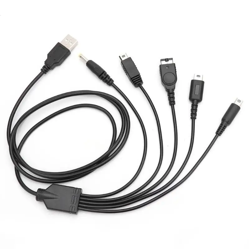 Зарядный USB-кабель 5 в 1 для Nintendo NEW 3DS XL NDS Lite NDSI LL WII U зарядное устройство GBA Sony PSP 1000/