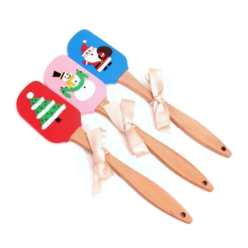 New Christmas Wooden Handle Kitchen Fondant Cake Cream Butter Scraper Spatula Espatula Kitchen Silicone Baking Tools Silico S2o2
New Christmas Wooden Handle Kitchen Fondant Cake Cream Butter Scraper Spatula Espatula Kitchen Silicone Baking Tools Silico S2o2