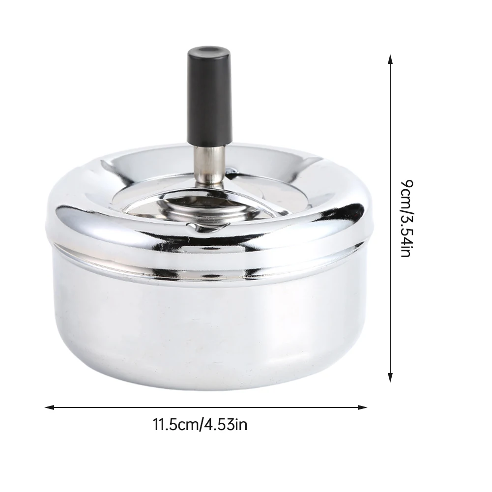 Ash Tray Stainless Steel Rotating Round Reusable with Lid windproof Home Decoration Tabletop Ashtray with Lid for Bar Office
Ash Tray Stainless Steel Rotating Round Reusable with Lid windproof Home Decoration Tabletop Ashtray with Lid for Bar Office