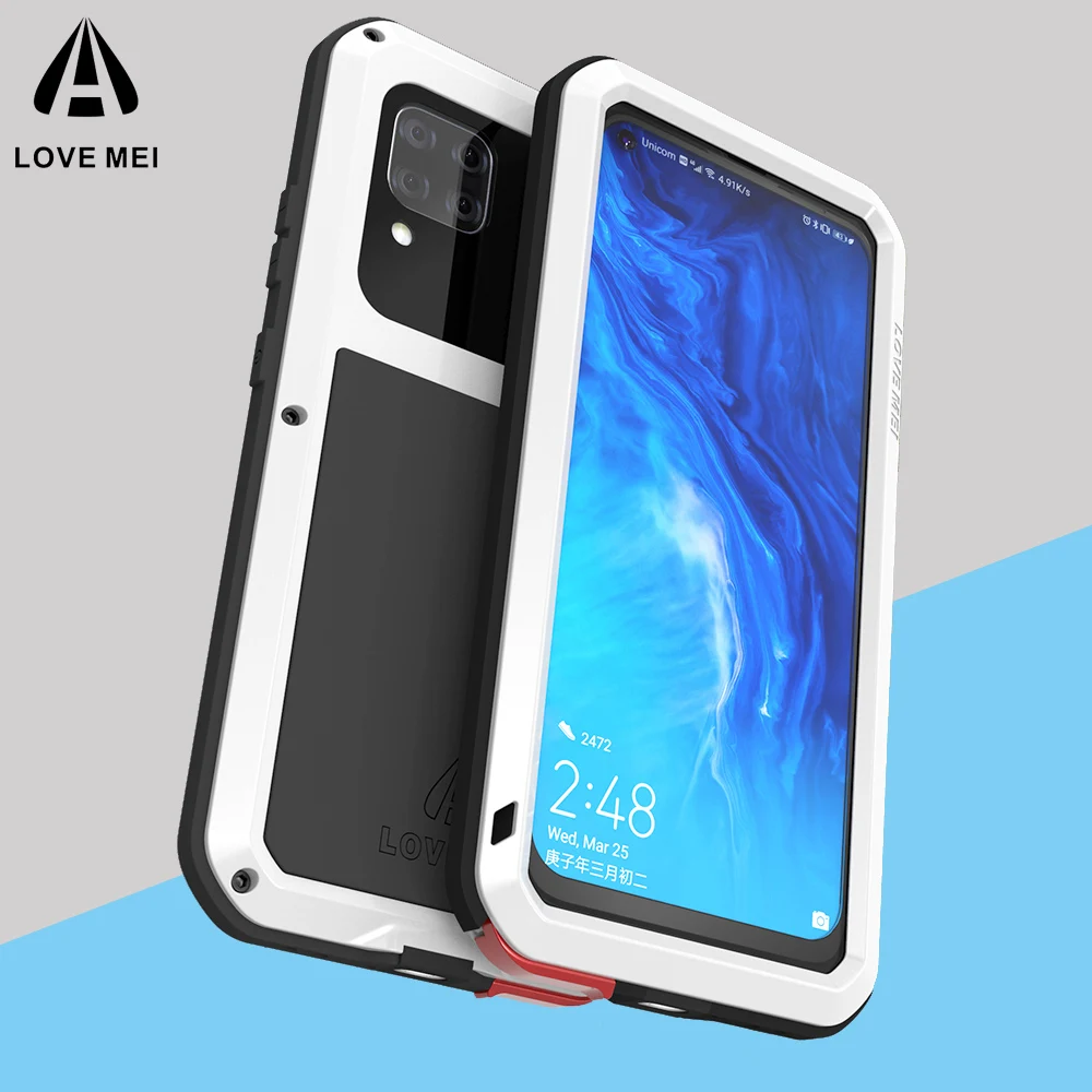 Мощный чехол Love Mei для Huawei P40 Lite, водонепроницаемый ударопрочный металлический алюминиевый чехол для Huawei P40 Lite и закаленное стекло
Мощный чехол Love Mei для Huawei P40 Lite, водонепроницаемый ударопрочный металлический алюминиевый чехол для Huawei P40 Lite и закаленное стекло