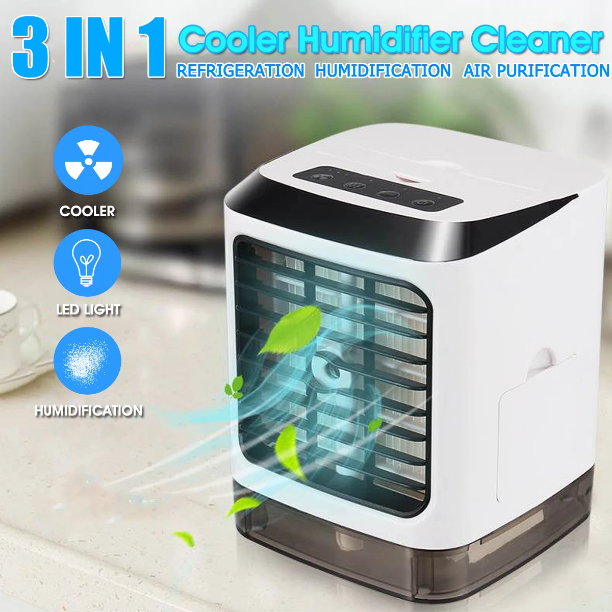3 in 1 Mini Portable Air Conditioner Conditioning Humidifier Air Purifier 7 Colors Light Desktop Air Cooler Fan 480ml Water Tan
3 in 1 Mini Portable Air Conditioner Conditioning Humidifier Air Purifier 7 Colors Light Desktop Air Cooler Fan 480ml Water Tan