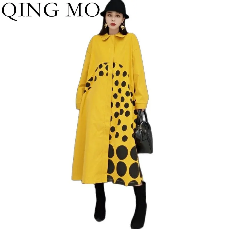 QING MO 2021 Autumn New Lapel Shirt Dress Women Fashion Temperament Polka Dot Printing Single Breasted Dress Yellow ZWL1518
QING MO 2021 Autumn New Lapel Shirt Dress Women Fashion Temperament Polka Dot Printing Single Breasted Dress Yellow ZWL1518