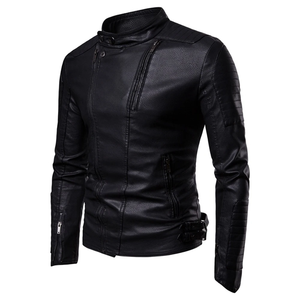 2021 Autumn and Winter New High Quality Ruched Solid Stand Collar Motorcycle Zipper Pocket Slim Fleece Warm Men's Leather Jacket
2021 Autumn and Winter New High Quality Ruched Solid Stand Collar Motorcycle Zipper Pocket Slim Fleece Warm Men's Leather Jacket